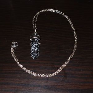 Snowflake Obsidian necklace